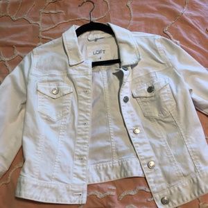 Ann Taylor Loft White Jean Jacket